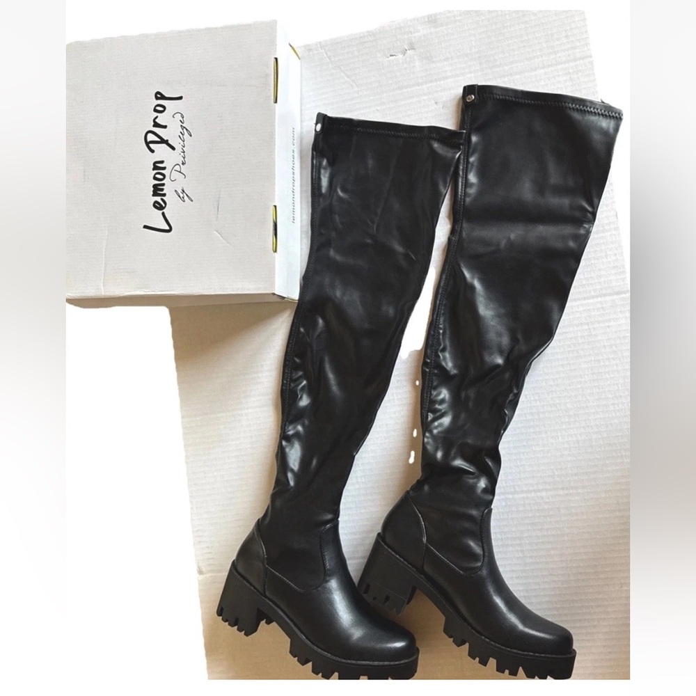 Privileged Black Over-the-Knee Boots Size 8